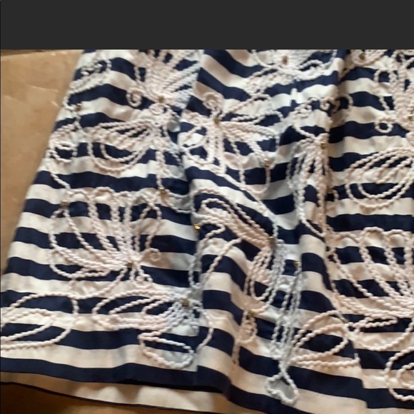 Lilly Pulitzer Roswell Navy and White Stripe Cording We Will Go Size 8 - Picture 5 of 16